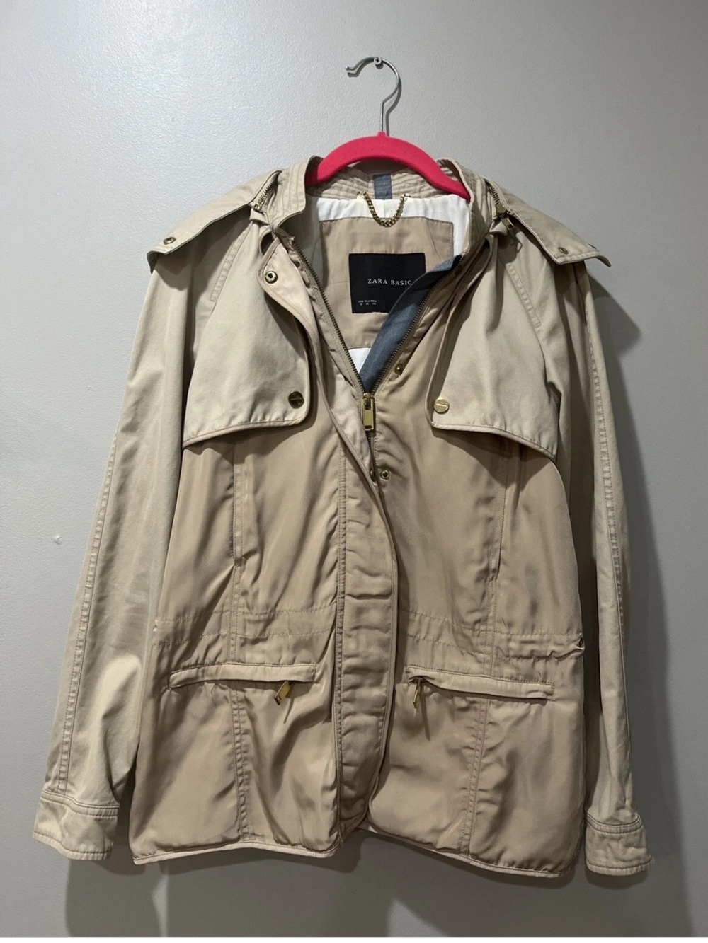 ZARA Light Beige Utility Trench Coat